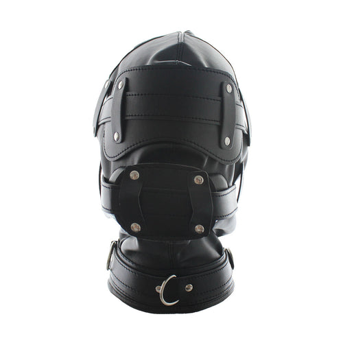 Wholesale BDSM Black Mask with Phallic Gag Front View